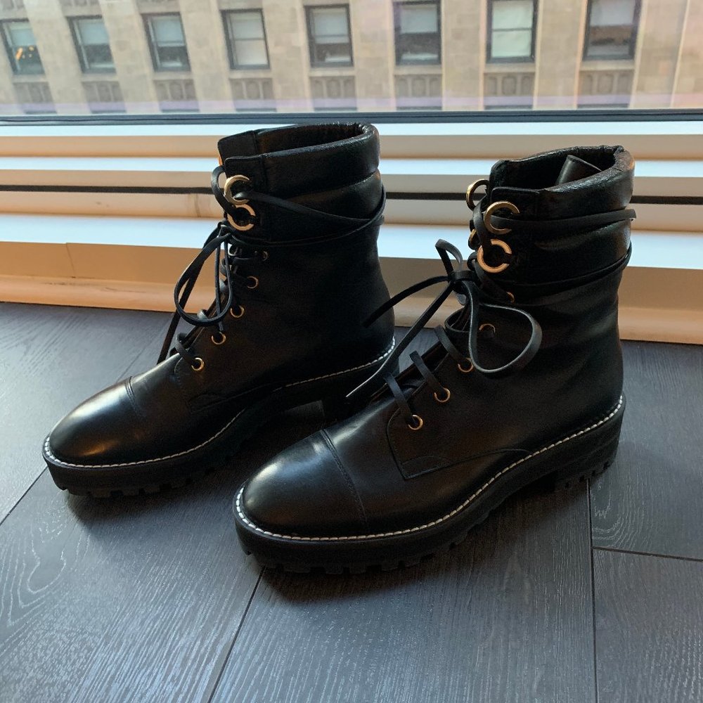 Stuart Weitzman Black Leather Lexy Boots